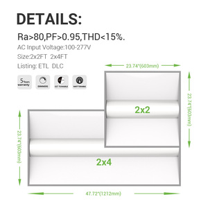 <span class=keywords><strong>Panel</strong></span> de cesta central ETL DLC 2x4, accesorio de iluminación para uso comercial, luz <span class=keywords><strong>LED</strong></span> de temperatura de color conmutable - Product Image 3