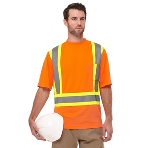 Chemise de travail haute visibilité personnalisée à boutons avec bande réfléchissante en coton sergé pour hommes à prix avantageux 2026 - Product Image 1