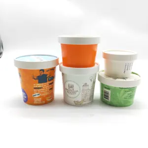 160ml round frozen yogurt paper cup ice cream cup / ice cream containers and lids