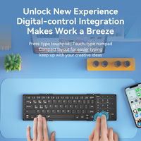 BOW Keyboard lipat Bluetooth, HB318D Bluetooth tipe-c Ultra tipis kantor nirkabel portabel hitam untuk Laptop