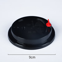 Couvre-tasses en plastique noir bombé anti-déversement Guyue de haute qualité 80/87/90 mm à 3,5 ports pour gobelets à café, thé, expresso, latte, cacao à emporter