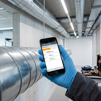 Anémomètre intelligent sans fil Bluetooth, mesure de la vitesse et du volume du flux d'air, de la température, avec sonde télescopique de 400 mm, contrôle par application