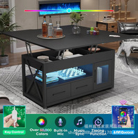 Table basse relevable LED personnalisée en usine, nouvelle table de rangement multifonctionnelle élégante pour salon