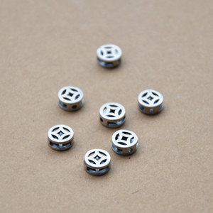 Cupronickel <b>Spacer</b> Beads 8mm Coin Shape For Bracelet Making Jewelry Findings Z108 - Product Image 1