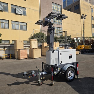 Tour d'éclairage mobile TPE-M4K montée sur remorque, blanche, facile à transporter, 7m, levage manuel, 4x350W LED, IP66, faisceau 180°, direct usine TPE-M4K - Product Image 6