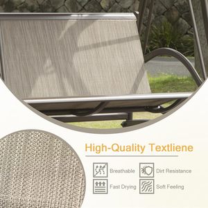 Sillón Columpio de Exterior de 3 Plazas con Hamaca Tipo Luna, Toldo, Gazebo y Pérgola <span class=keywords><strong>para</strong></span> Patio, Balcón o Terraza de Villa - Product Image 5