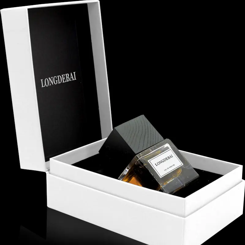 Parfum Spuitfles Leeg 50Ml 100Ml Glas 30Ml Met Houten Dop Krimp Luxe Fabricage Doorzichtige Vierkante Heren Cosmetische Pompsproeier