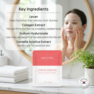 SKINSTRO เลวาน เจล ชีท มาส์ก 31 กรัม สารสกัดจากใบบัวบก กลิ่นดอกไม้อ่อนโยน ช่วยกระชับผิว ชุ่มชื้น ปลอบประโลม ฟื้นฟูผิว - Product Image 2