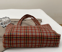 Nouveauté : Sacs fourre-tout pour femmes, grande capacité, style coréen, sac fourre-tout décontracté pour femmes, sac à bandoulière à carreaux tendance pour femmes
