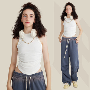เสื้อกล้ามออกกำลังกายสำหรับผู้หญิงแบบสปอร์ต  รัดรูป  ไร้แขน  ทรง Racerback  ผ้าถักริบ  รับผลิตตามสั่งพร้อมปักโลโก้  เป็นมิตรต่อสิ่งแวดล้อม  ขายส่ง - Product Image 4