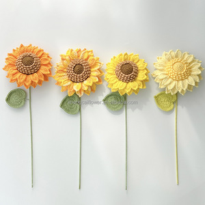 Bouquet de fleurs au crochet <span class=keywords><strong>tournesol</strong></span> fait main en gros pour la Fête des Mères et la Saint-Valentin – USA - Product Image 3
