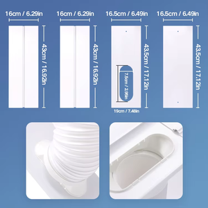 Kit de déflecteur de fenêtre pour climatiseur à bouche plate pour usage domestique, 4 pièces, remplacement de climatiseur, PVC réutilisable, support d'étanchéité réglable, glissière de ventilation - Product Image 4