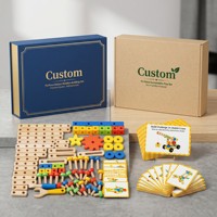 Juguetes Educativos Montessori de Madera Personalizados, Bloques de Construcción con Tuercas y Pernos, Engranajes Desmontables, Tarjetas de Papel STEM