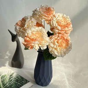 Flores de Peonía Artificiales, 7 Cabezas, Decoración para Bodas, Plástico y Tela, Arreglo Floral Hecho a Mano, Decoración para el Hogar - Product Image 3