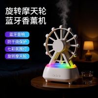 Diffuseur d'arômes et humidificateur USB 300 ml en forme de moulin à vent rotatif, éclairage coloré, usage domestique, matériau plastique, garantie 1 an