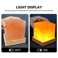 Lampe de sel de l'Himalaya de forme carrée contemporaine en gros, blanc chaud, alimentée par USB, lampe cadeau respectueuse des yeux, décoration romantique pour la maison, lampe de nuit
