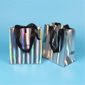Sac en papier holographique personnalisé avec logo imprimé, Bolsa Feminina Rosa, Saint-Valentin, art, artisanat, emballage, Ropa De Mujer, Camisa, vêtements - Product Image 3