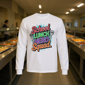 Camiseta de manga larga School Lunch Hero Squad, equipo de personal de cafetería, superhéroe - Product Image 3