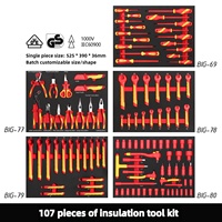 Juego de Herramientas Profesional de 107 Piezas, Kit de Herramientas de Aislamiento, Juego de Llaves de Impacto, Juego de Destornilladores, Reparación Automotriz, Mantenimiento del Hogar, OEM/ODM
