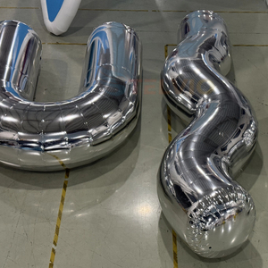 Colonna a Specchio Gonfiabile per Decorazioni Matrimoniali ed Eventi, Tubo Argentato Gonfiabile per Pubblicità, Grandi Pilastri Lucidi Sospesi - Product Image 1