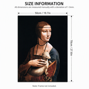 Pintura al Óleo Clásica Hecha a Mano <span class=keywords><strong>de</strong></span> una Dama con un Ermine, Arte <span class=keywords><strong>de</strong></span> Pared en Lienzo, Reproducción sin Marco - Product Image 2