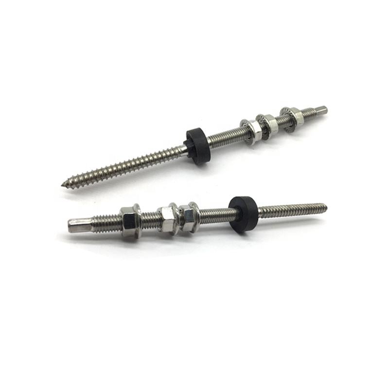 double-ended-hanger-bolts-with-nuts-fasteners-for-solar-mount