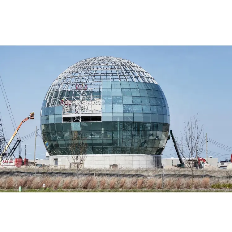 Закаленное стекло стальная космическая рама стеклянный купол Skylight конструкция крыши