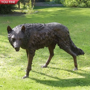 <span class=keywords><strong>Escultura</strong></span> <span class=keywords><strong>de</strong></span> dos lobos corriendo <span class=keywords><strong>de</strong></span> bronce <span class=keywords><strong>de</strong></span> jardín - Product Image 2