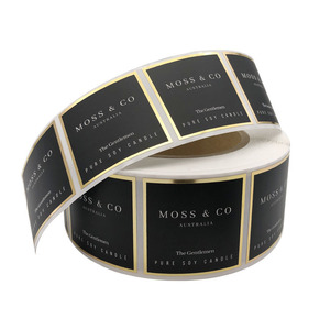 Custom Logo Candle Stickers Printing Labels For Candle Jars Packaging Logo Gold Foil Candle Labels