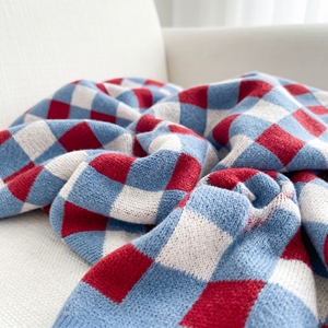 <span class=keywords><strong>Plaid</strong></span> rétro à carreaux pour canapé, couverture décorative douce et chaude en tricot, couverture <span class=keywords><strong>de</strong></span> voyage pour sieste, couverture <span class=keywords><strong>de</strong></span> canapé vintage à carreaux <span class=keywords><strong>de</strong></span> Noël - Product Image 6