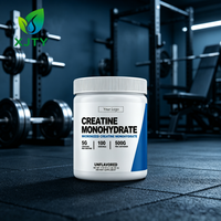 Créatine monohydrate micronisée pure en poudre 500g, supplément pré-entraînement premium pour la musculation, marque privée OEM pour adultes.