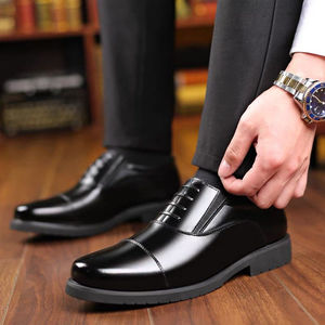 Zapatos formales de cuero para hombre, zapatos de vestir negros con cordones Oxford para boda y negocios - Product Image 2