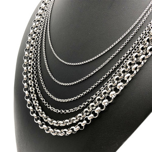 Wholesale 18K Gold Plated Stainless Steel Rolo <b>Necklace</b> <b>Chain</b> | Trendy Women's Party Jewelry Making Supplies | 2.5-4.5MM - Product Image 6