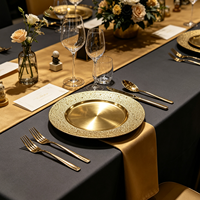 Assiette de Présentation Wojia 13 pouces en Plastique Doré Électroplaqué à Texture Granulée – Luxe Moderne pour Banquets et Traiteurs