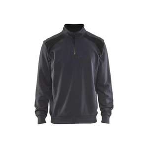 BLAKLADER - 335311589699XXL Half-<b>zip</b> 2-tone sweatshirt Mid grey/<b>Black</b> - EAN 7330509697269 WORK <b>HOODIES</b> - Product Image 1