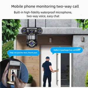 真正的四镜头 AOV 户外 20MP 太阳能 16000mah 电池太阳能摄像机 4G IP66 防水 PTZ 摄像机 4 屏运动检测摄像机 - Product Image 2