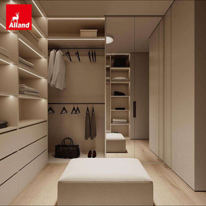 Système d'organisation de placard Allandcabinet Walk-In, organisateurs de placards et de chambre en bois pour vêtements, placard avec tiroirs et accessoires - Product Image 1