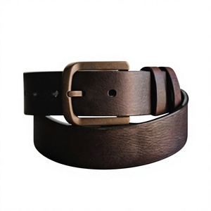 Ceinture en cuir de vachette pleine fleur carrée style fête BS INTERNATIONAL NA291 avec boucle ardillon, imperméable, robuste et écologique - Product Image 4