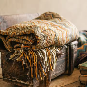 <span class=keywords><strong>Couverture</strong></span> tricotée de canapé vintage très douce Offre Spéciale avec glands - Product Image 3
