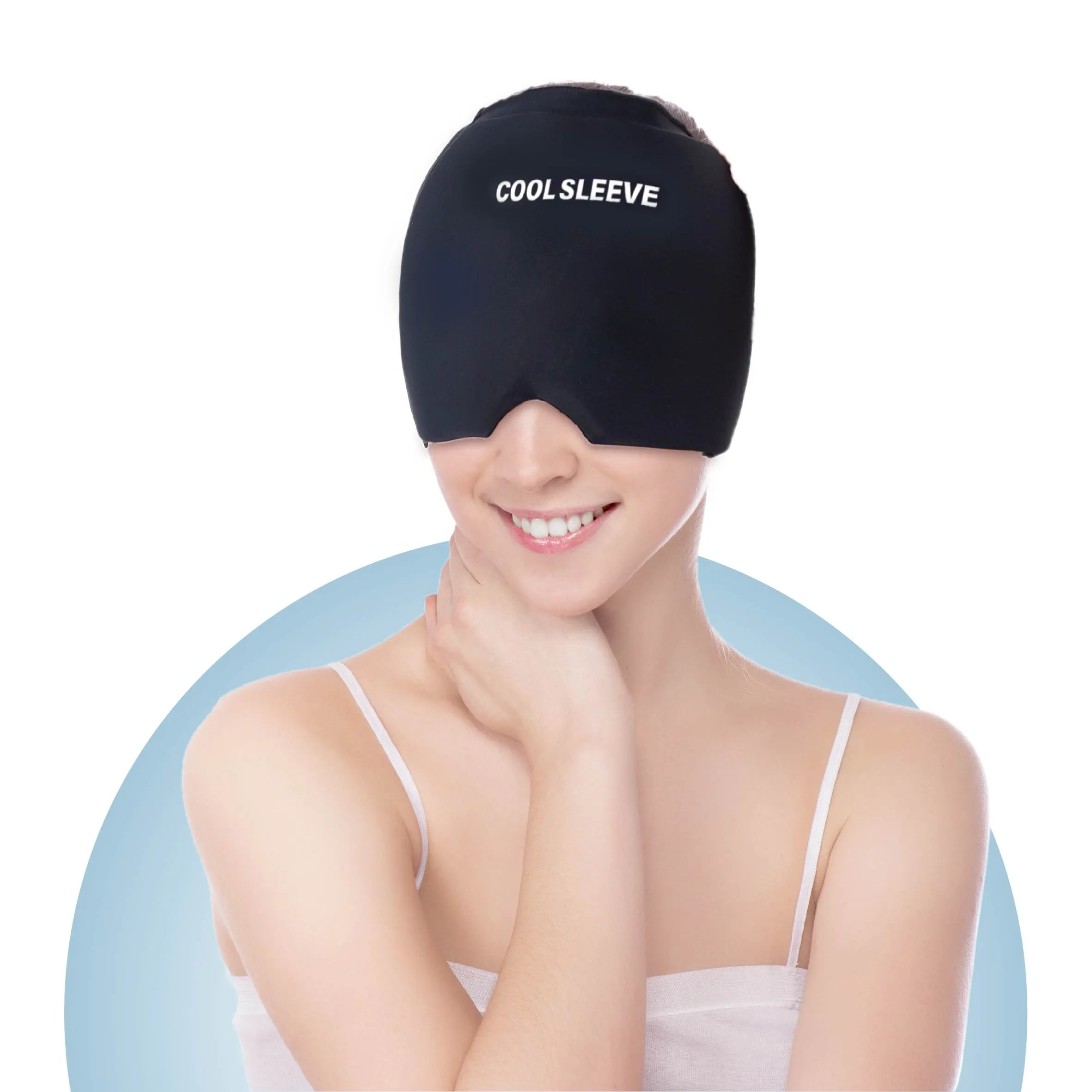 CSI Confortable Extensible Ice Pack Masque Pour Les Yeux Gel Glace Maux De Tête Migraine Soulagement Chapeau