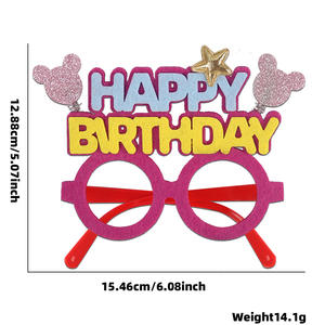 نظارات عيد ميلاد للأطفال، إكسسوارات كرتونية ملونة ومرحة، زينة لحفلات أعياد الميلاد الأولى للأطفال، إطار نظارات على شكل قبعة عيد ميلاد - Product Image 3