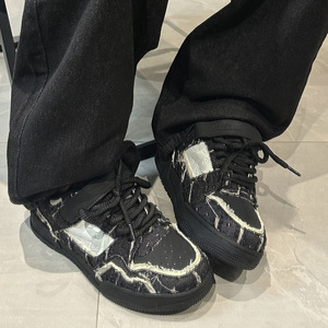 Scarpe da uomo Guangzhou Shoes <span class=keywords><strong>Star</strong></span> American Street <span class=keywords><strong>con</strong></span> lacci, stile skateboard, basse, nere, alla moda, per coppia, <span class=keywords><strong>con</strong></span> fodera in tessuto - Product Image 2