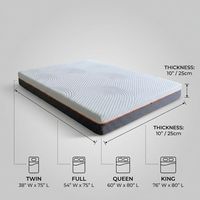 Matelas en mousse à mémoire de forme compressée avec housse en tissu de bambou respirant et antibactérien argenté pour un sommeil optimal