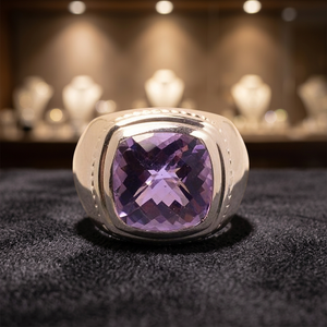 925แหวนเงินแฮนด์เมดอเมทิสต์แหวน - Product Image 3