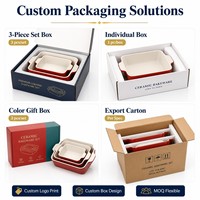 Keramik-Backgeschirr-Set, rechteckige Backform-Lasagne-Pfannen zum Kochen, Küche, Kuchen-Abendessen, Bankett und täglichen Gebrauch