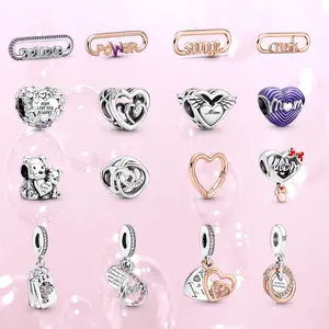 2022 New Sterling Silver Mum Charm Motherly Joy Charm Mum Infinity Heart Charm DIY Mother's Day Gift Jewelry