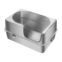 Vansity OEM Bac à litière pour chat en acier inoxydable 201, extra large, avec couvercle amovible, logo personnalisé, styles variés, vente en gros, toilette pour chat