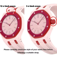 FORWELLENY Bracelet de montre sport en caoutchouc silicone, style Savonnette, avec couronne à 3 heures, pour Royal Pop SW