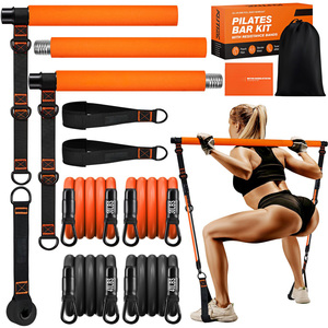 Kit de Barra de Pilates Portátil con Bandas de Resistencia, Barra de Ejercicio para Gimnasio y Yoga, Barra de Pilates Ajustable de 3 Secciones - Product Image 1