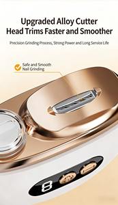 Mini coupe-ongles électrique pour bébé avec <span class=keywords><strong>lame</strong></span> en acier inoxydable et large ouverture de mâchoire, recharge USB, faible bruit pour les ongles des doigts - Product Image 5